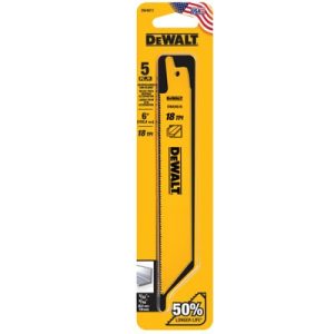 Dewalt DW4811 - Lưỡi Cưa Kiếm Cắt Kim Loại 6" - 18tpi (hộp 5 Lưỡi)